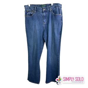 Lauren Jeans Company Women's 8 Classic Bootcut Jeans Blue Denim Cotton Stretch